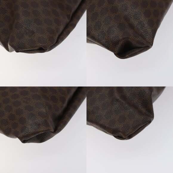 CELINE Macadam Canvas Tote Bag Pvc Leather Brown Gold - Picture 10 of 12